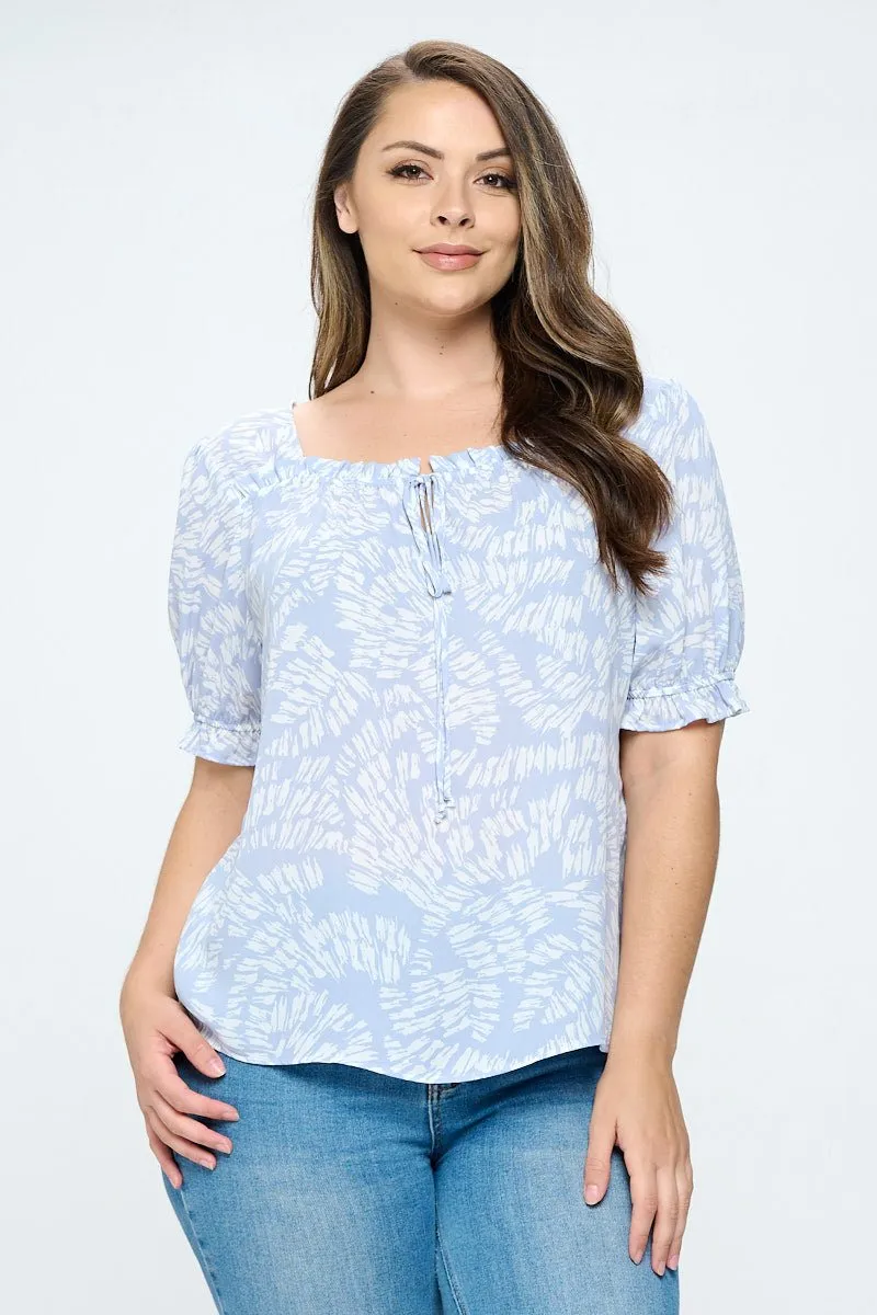 Juliet Plus Size Ruffle Sleeve Blouse sold by West k