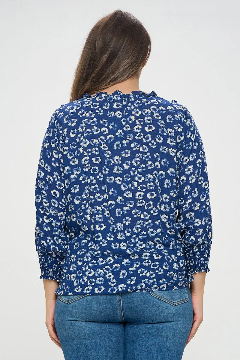 Faye Plus Size Smocked Sleeve Blouse sold by West k product image thumbnail 3