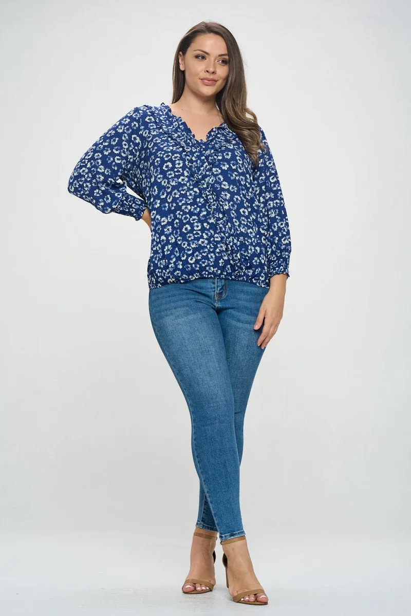 Faye Plus Size Smocked Sleeve Blouse sold by West k product image thumbnail 4