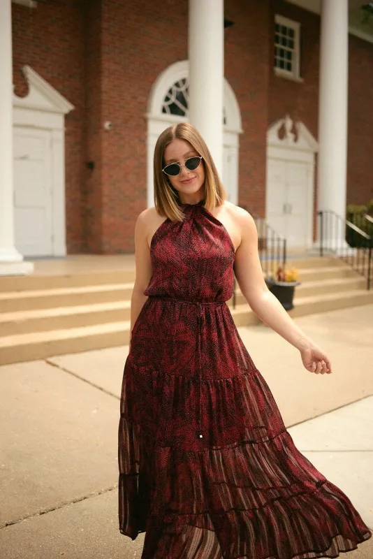 Alexis Tiered Halter Maxi made by West k