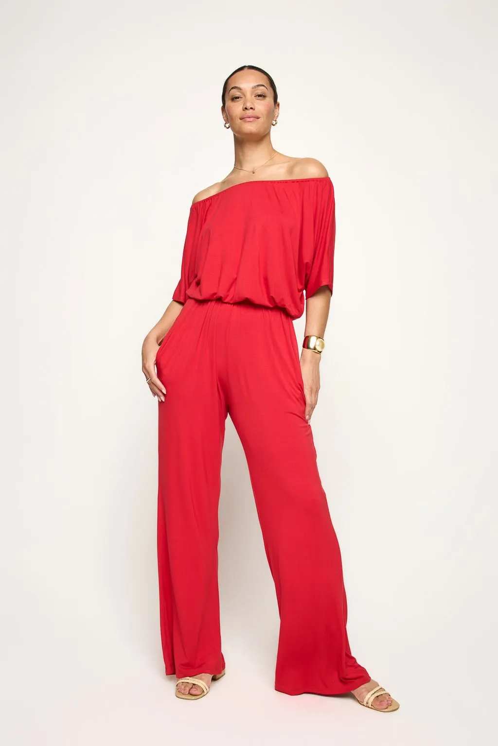 Joy Off Shoulder Jumpsuit sold by West k