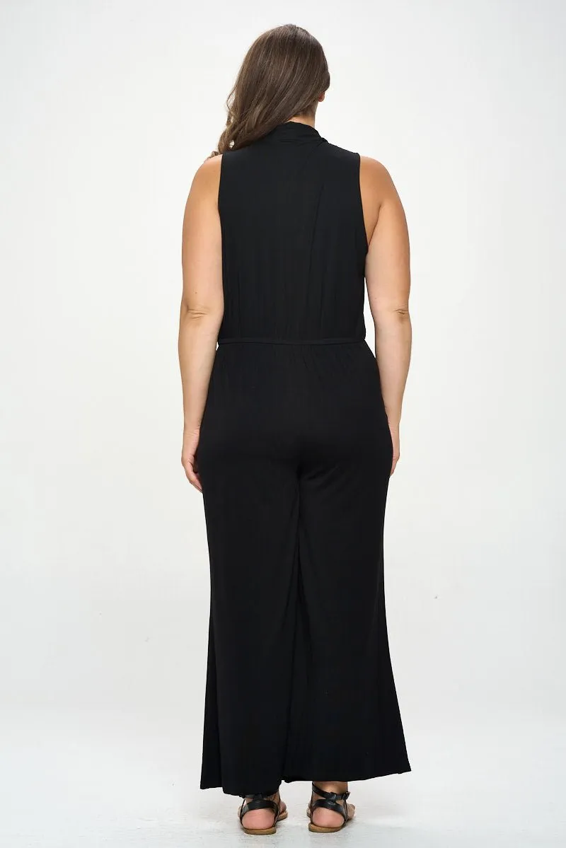 Jillian Plus Size Sleeveless Wide-Leg Knit Jumpsuit sold by West k product image thumbnail 5