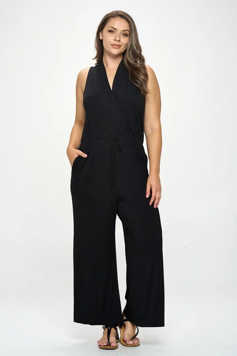Jillian Plus Size Sleeveless Wide-Leg Knit Jumpsuit sold by West k product image thumbnail 3