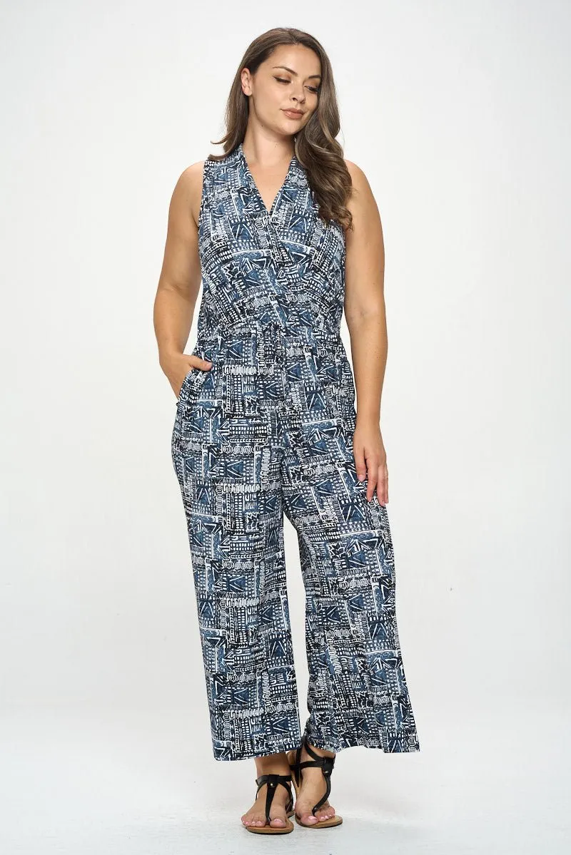 Jillian Plus Size Sleeveless Wide-Leg Knit Jumpsuit sold by West k