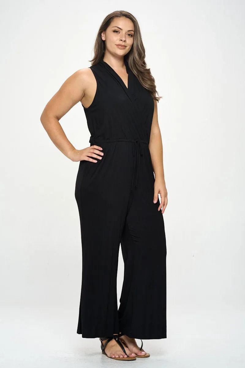 Jillian Plus Size Sleeveless Wide-Leg Knit Jumpsuit sold by West k product image thumbnail 4