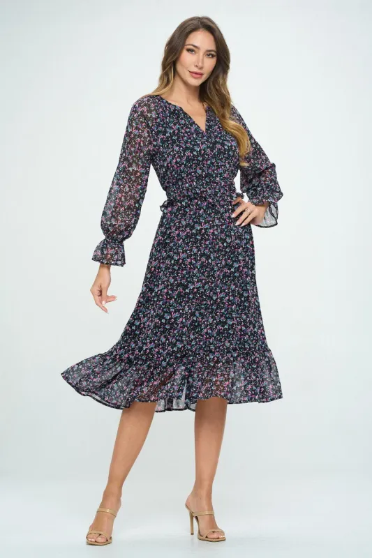 Elisa Tiered Midi Dress made by West k