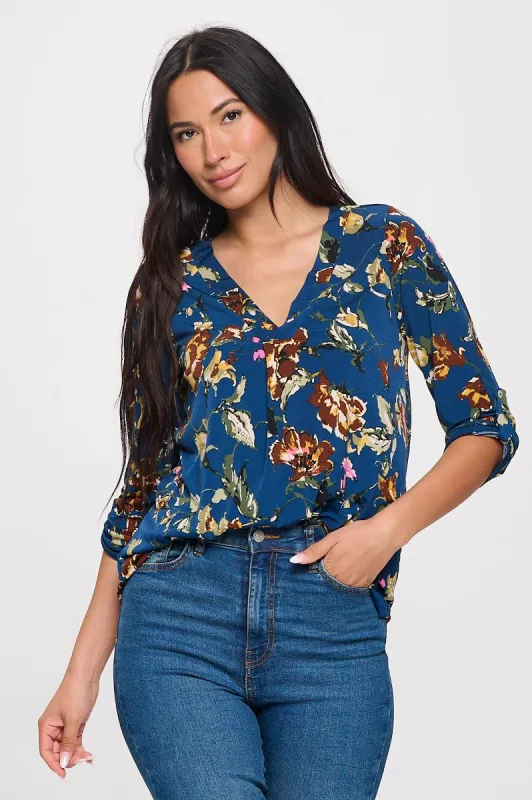 Hollie Roll-tab Sleeve Knit Blouse made by West k