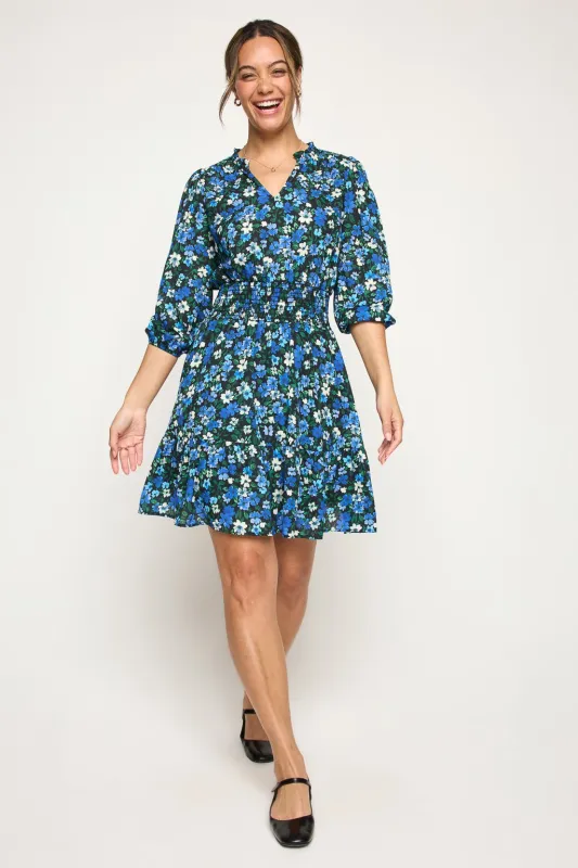 Bea Three Quarter Sleeve Smocked Dress sold by West k