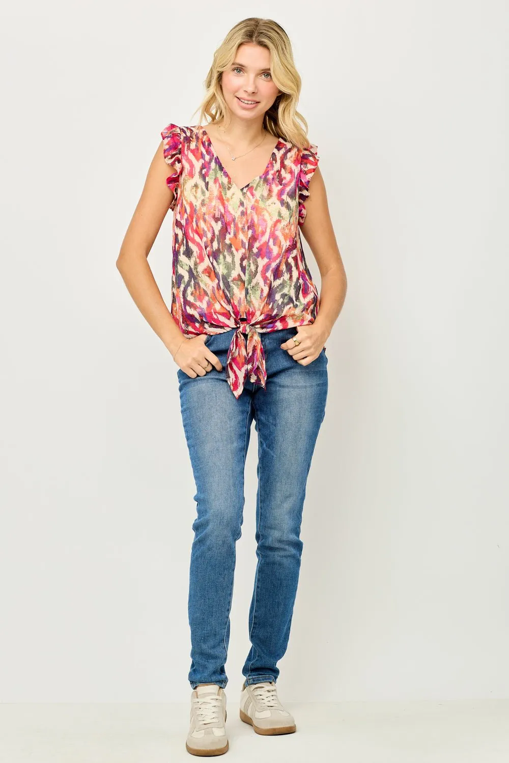 Samantha Tie Front Ruffle Top sold by West k product image thumbnail 5