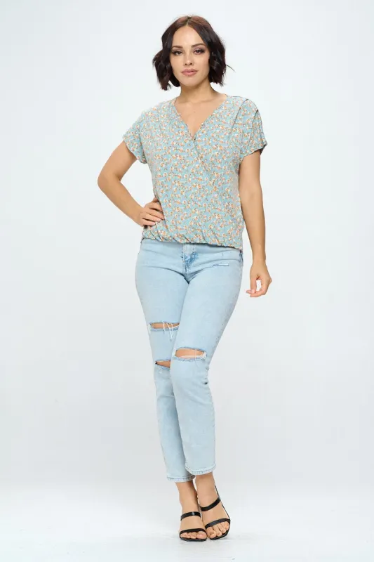Willow Printed Surplice Top sold by West k
