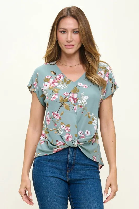 Leah Short Sleeve Woven Top sold by West k