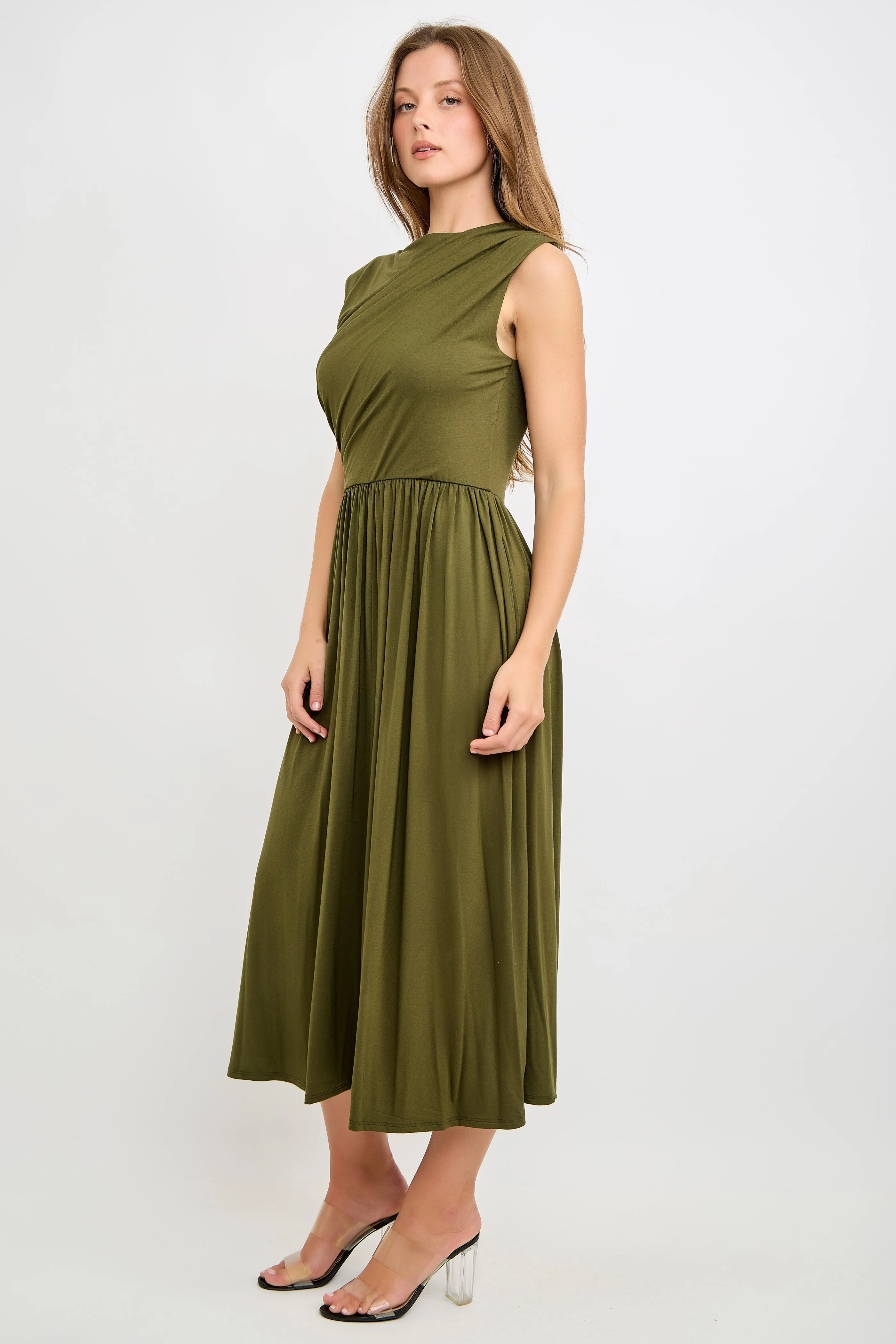 Sleeveless Draped Bodice Dress sold by West k product image thumbnail 2