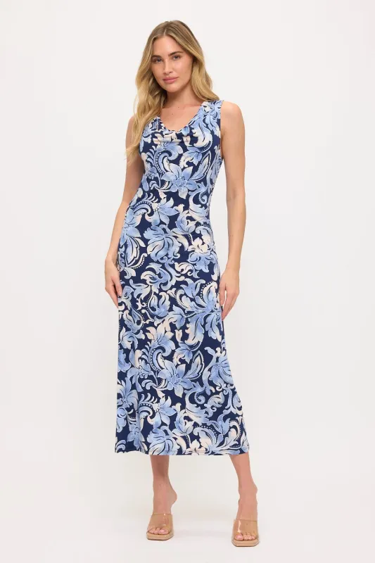 Sleeveless Cowl Neck Midi Dress made by West k