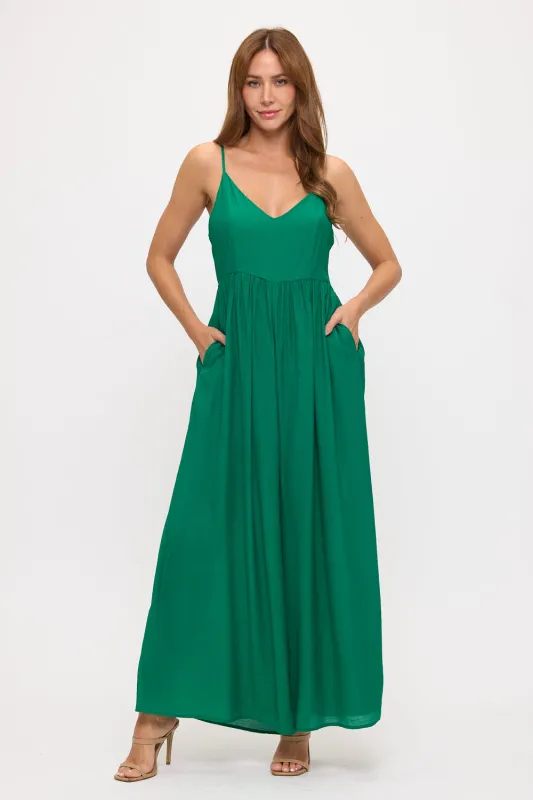 V-Neck Spaghetti Strap Jumpsuit made by West k