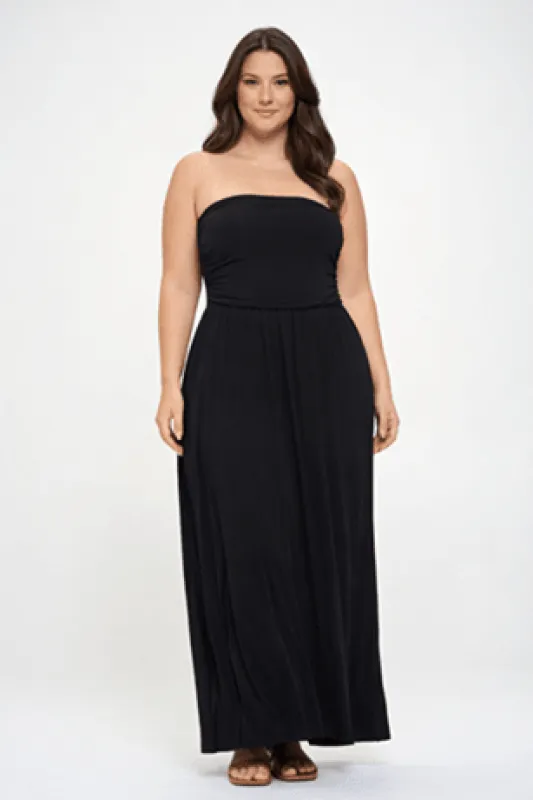 Plus Size Strapless Maxi Dress made by West k