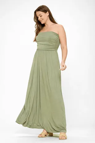 Plus Size Strapless Maxi Dress sold by West k product image thumbnail 3