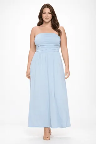 Plus Size Strapless Maxi Dress sold by West k product image thumbnail 4