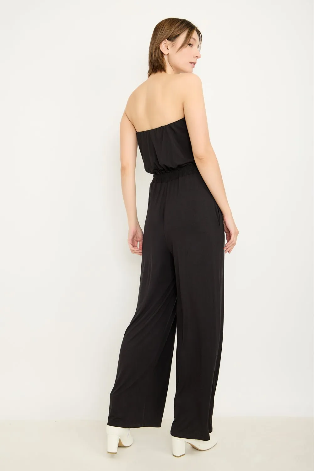 Strapless Wide-Leg Knit Jumpsuit sold by West k product image thumbnail 2