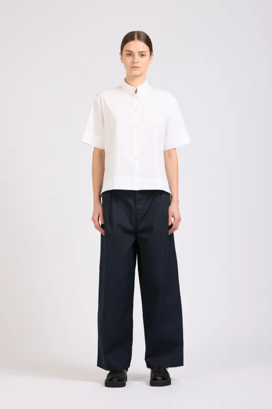 Poplin Frill Shirt, White sold by Handsom