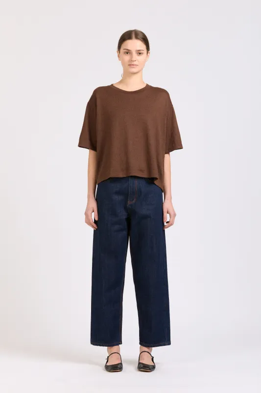 Bug Tee, Linen Cotton, Espresso sold by Handsom