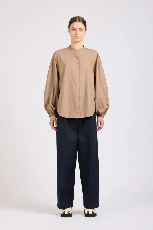 Puff Maxi Shirt, Poplin, Mushroom sold by Handsom