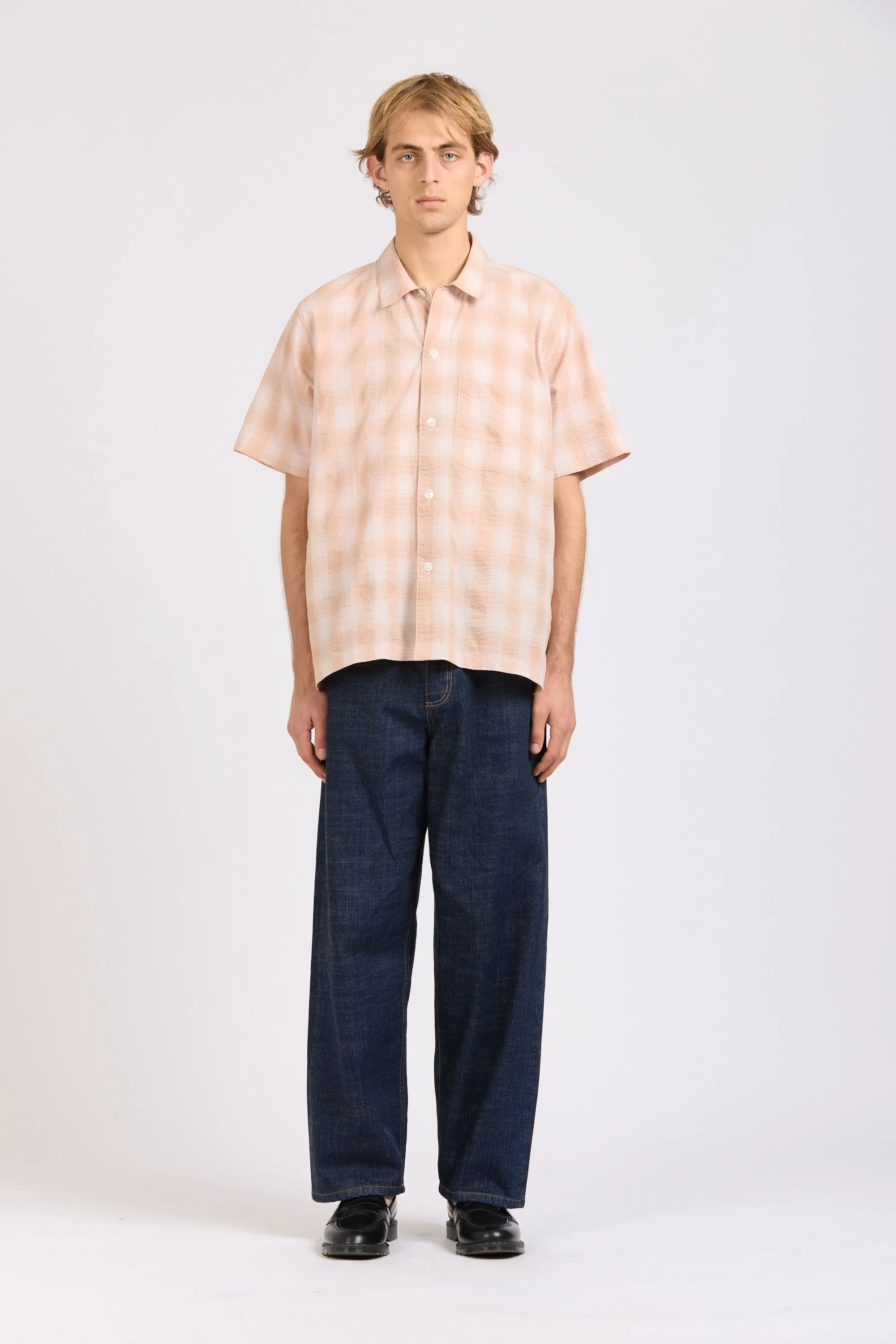 Box Shirt Short Sleeve, Peach Check sold by Handsom product image thumbnail 2