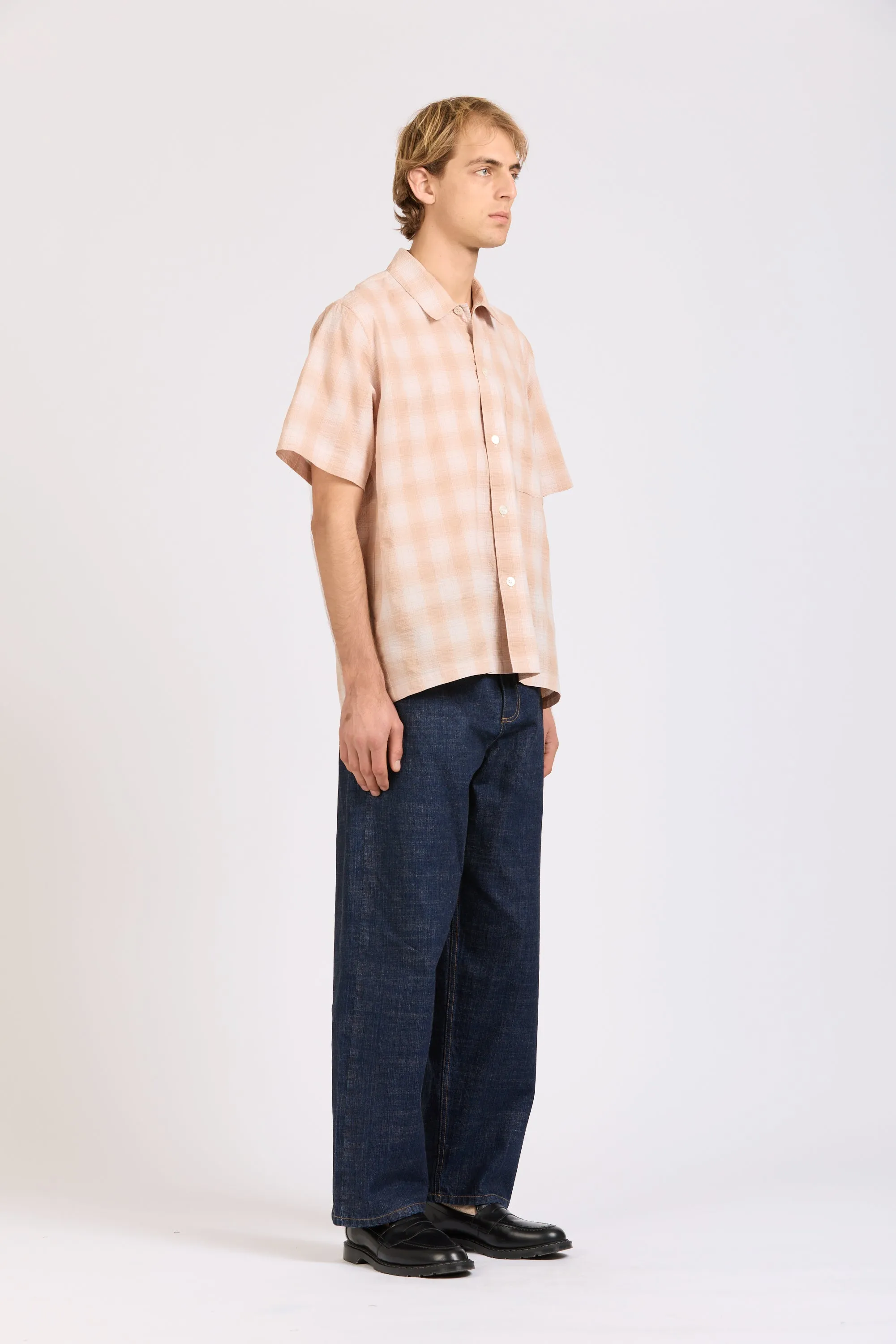 Box Shirt Short Sleeve, Peach Check sold by Handsom product image thumbnail 3
