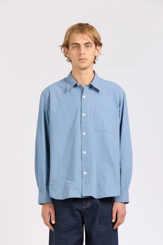 Men's Super Shirt, Poplin, Dusty Blue sold by Handsom