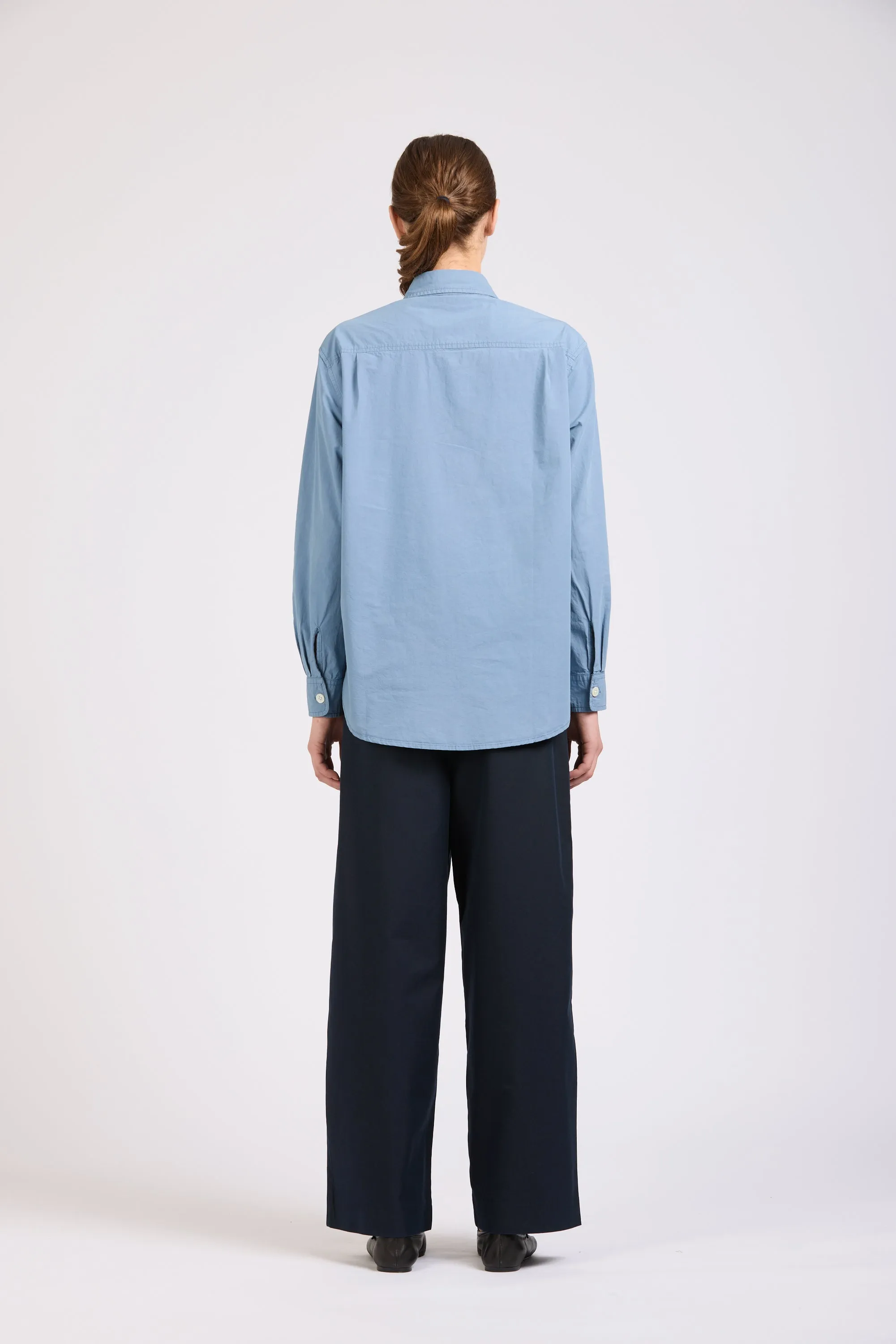 Women's Box Super Shirt, Poplin, Dusty Blue sold by Handsom product image thumbnail 4