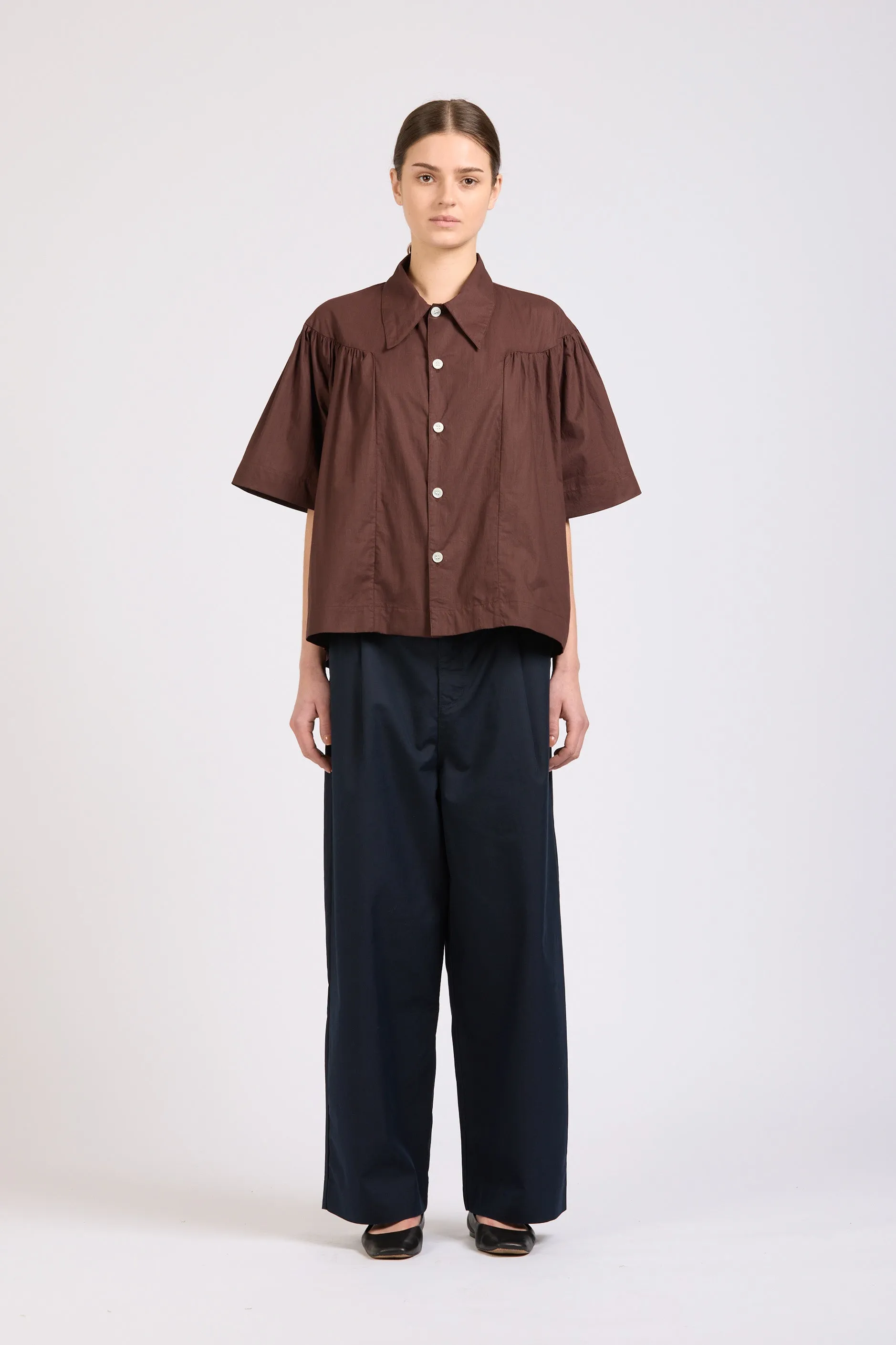 Moon Shirt, Short Sleeve, Espresso sold by Handsom