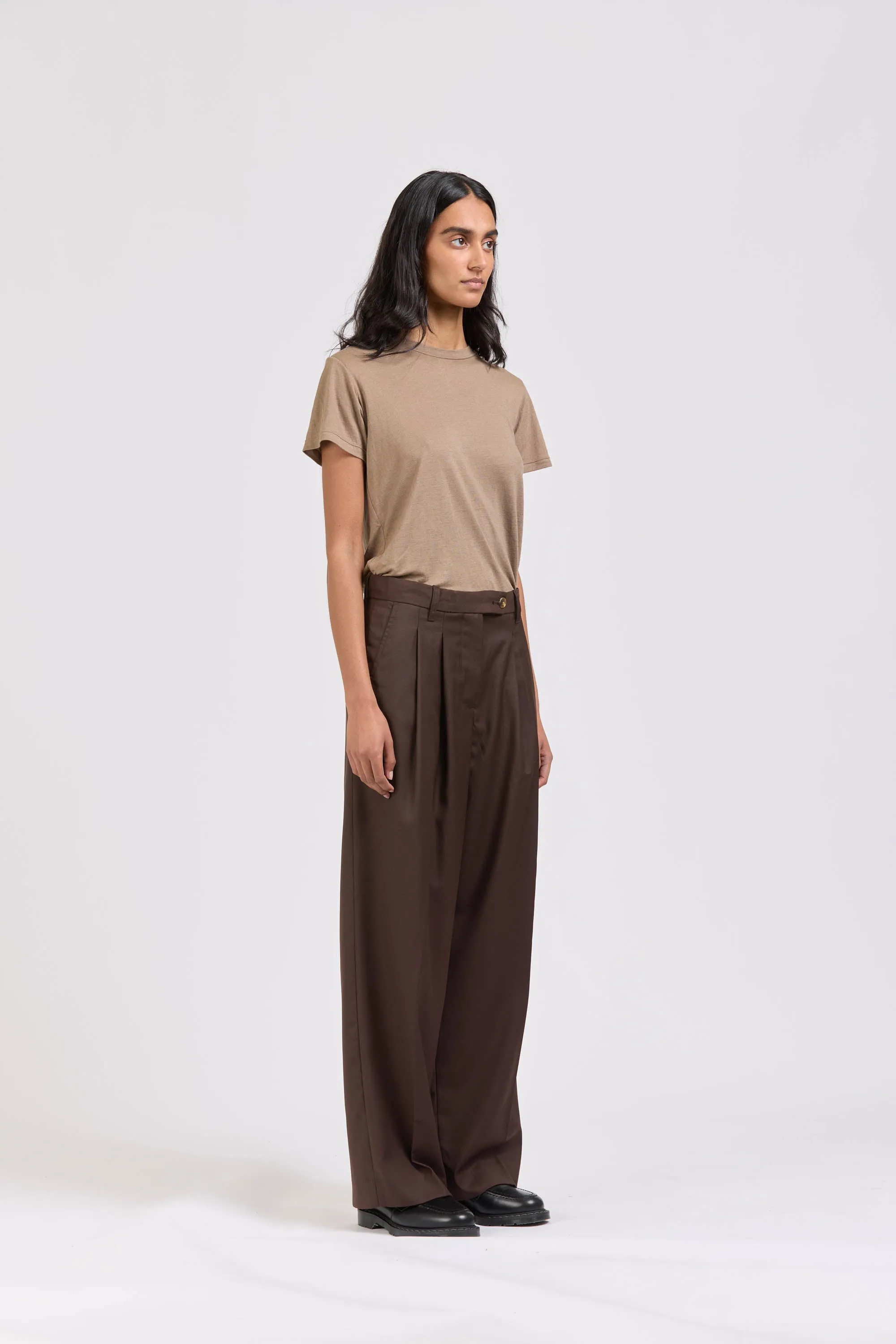 Wool Pleat Pant, Espresso sold by Handsom product image thumbnail 3