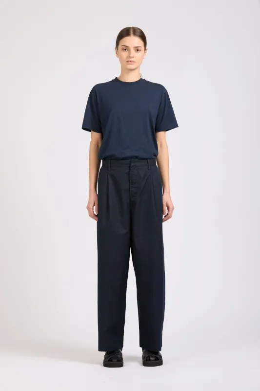 Maxi Pleat Pant, Navy sold by Handsom