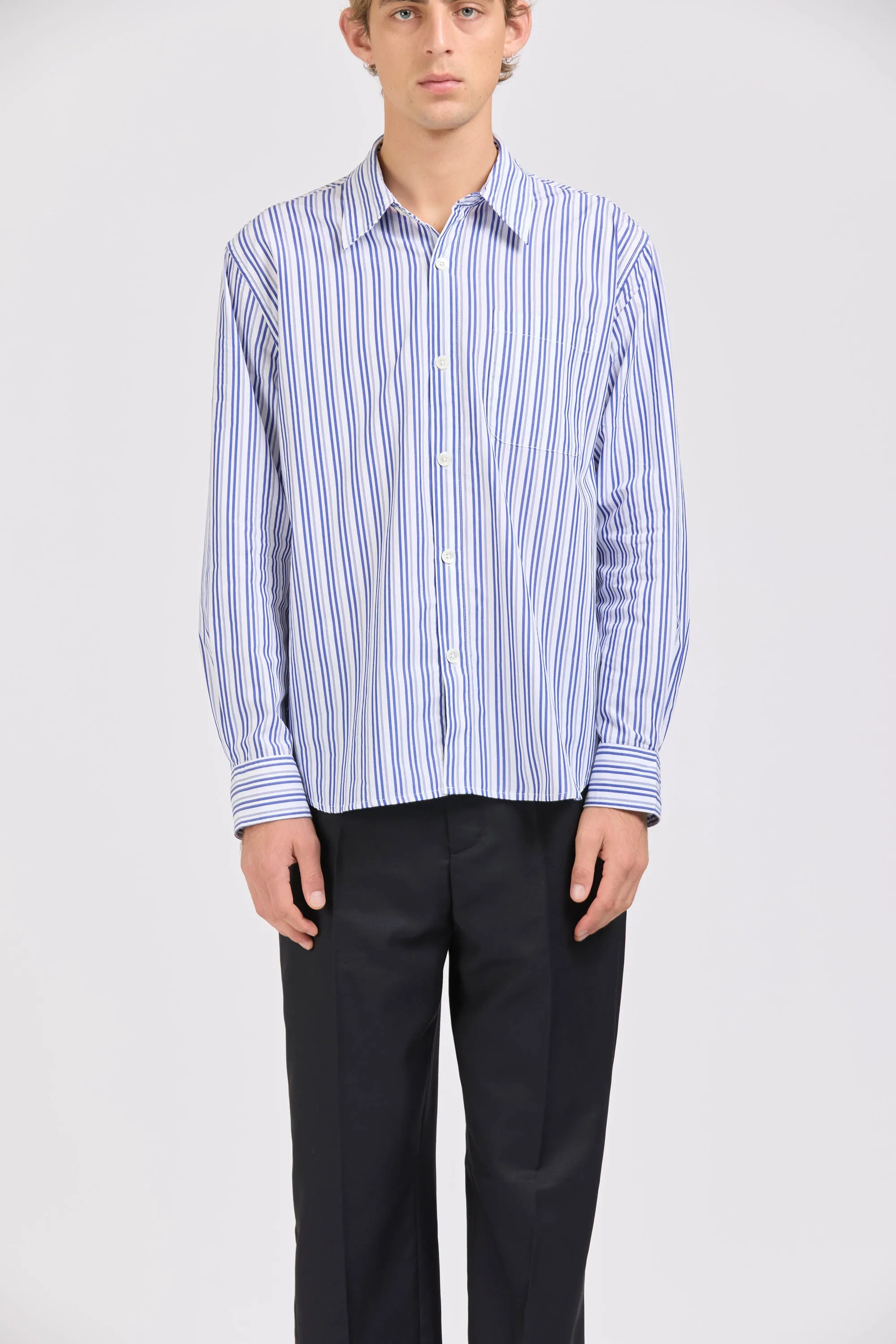 Men's Super Shirt, Double Stripe Blue sold by Handsom product image thumbnail 2