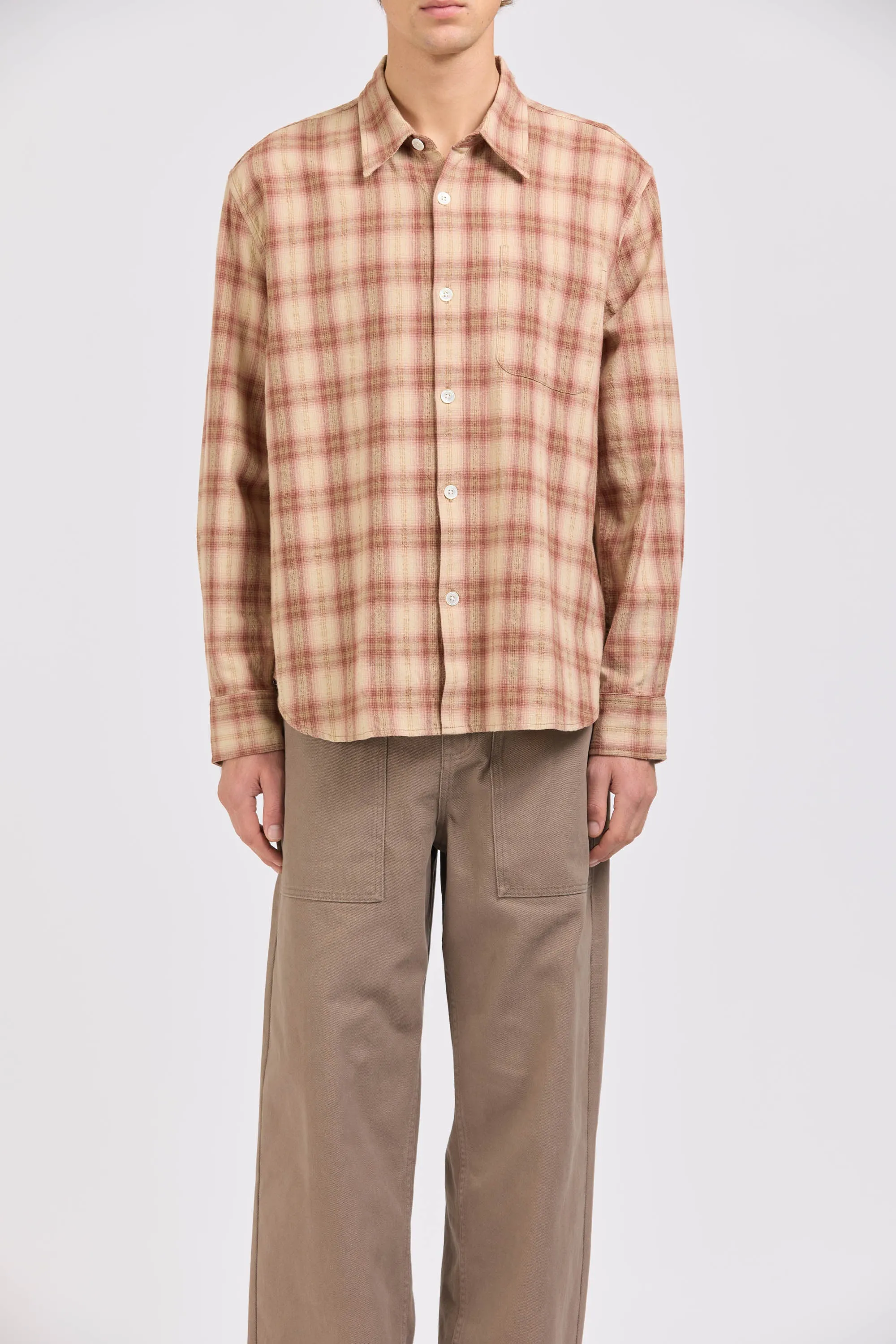 Men's Super Shirt, Dobby Check, Brick sold by Handsom product image thumbnail 2