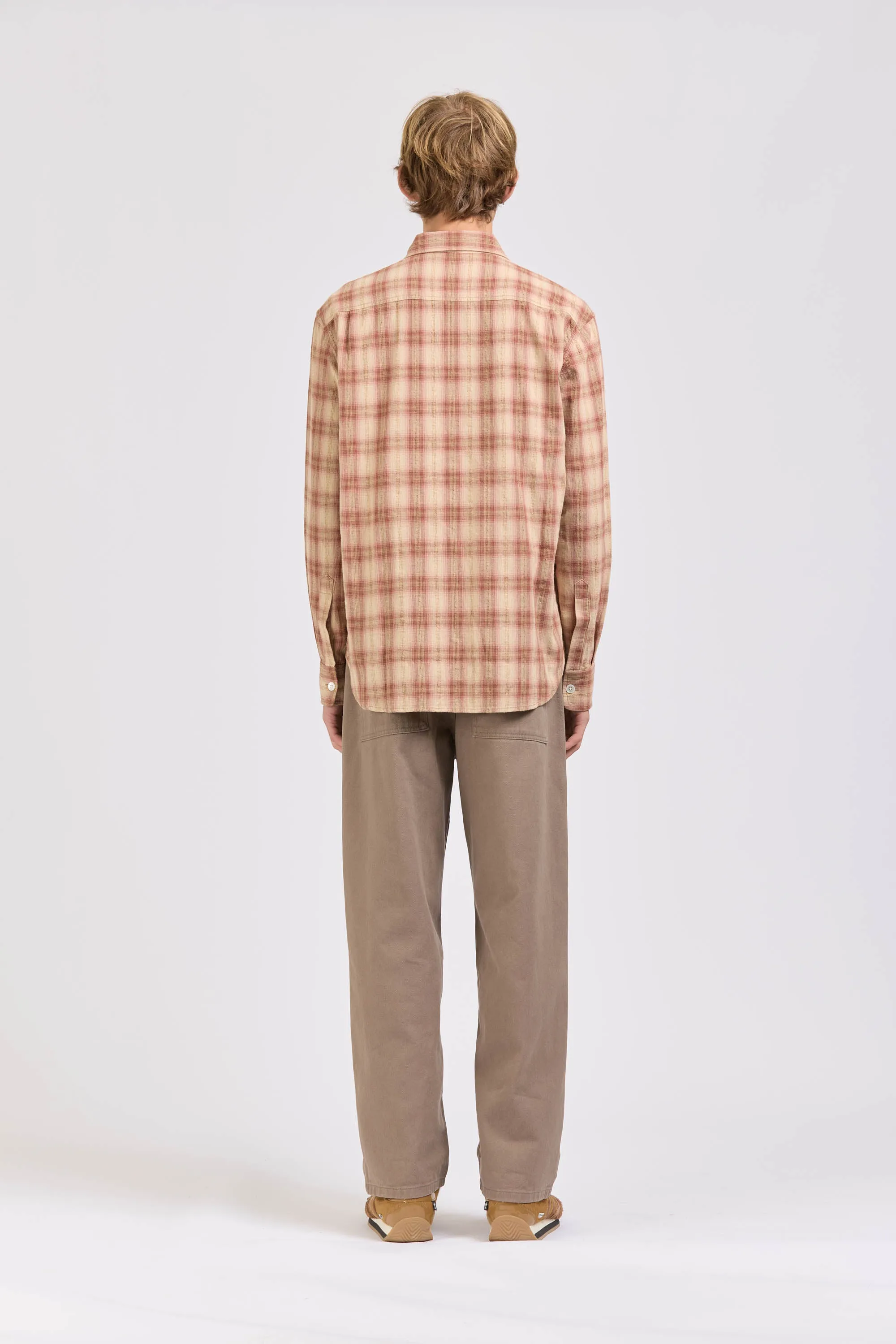 Men's Super Shirt, Dobby Check, Brick sold by Handsom product image thumbnail 4