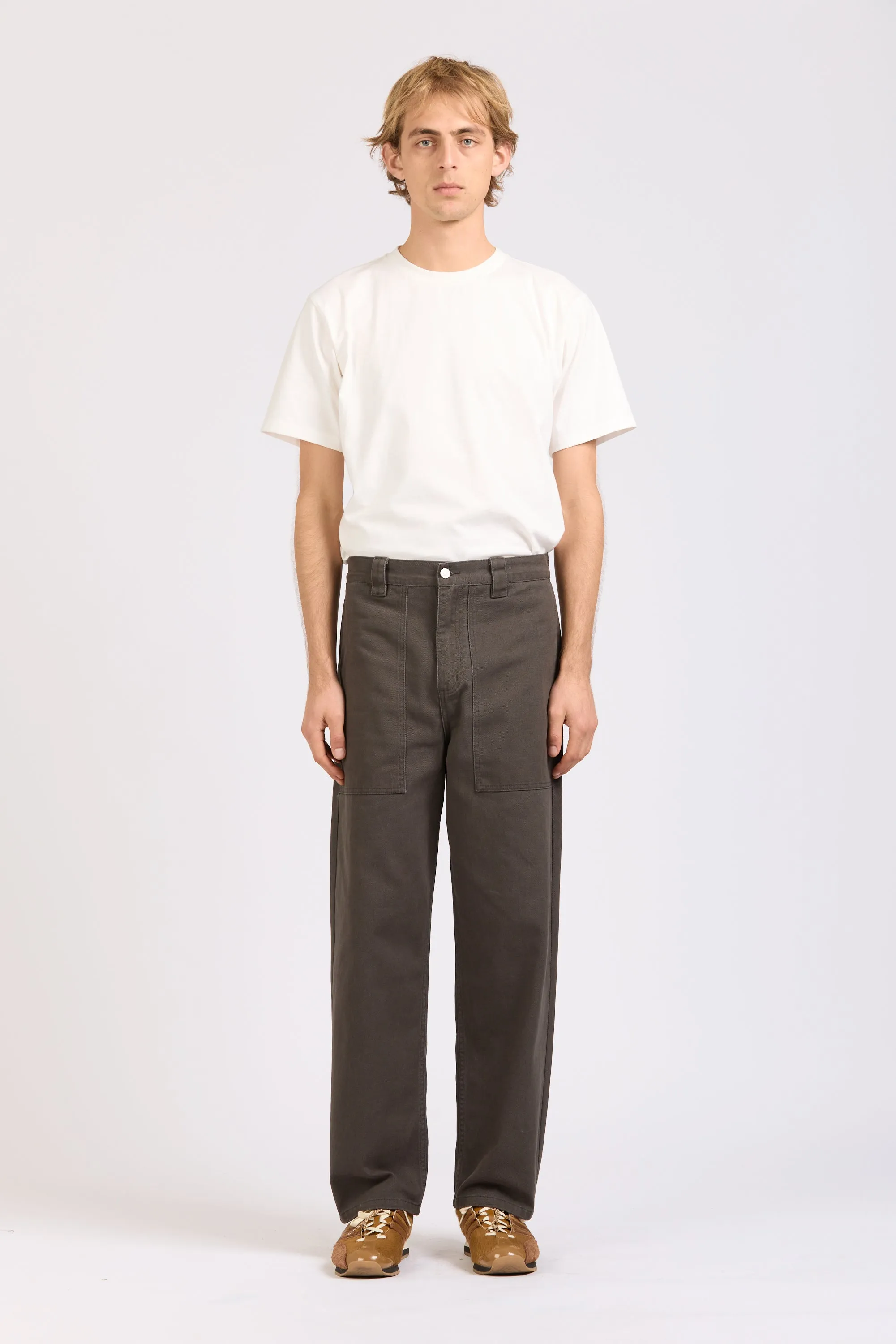 Wide Pant, Heavy Twill, Asphalt sold by Handsom