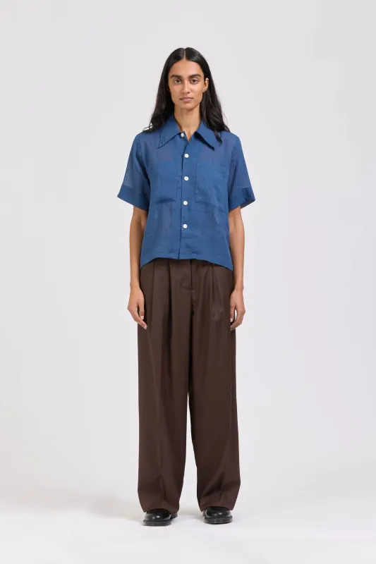 Sheer Pocket Shirt, Teal sold by Handsom