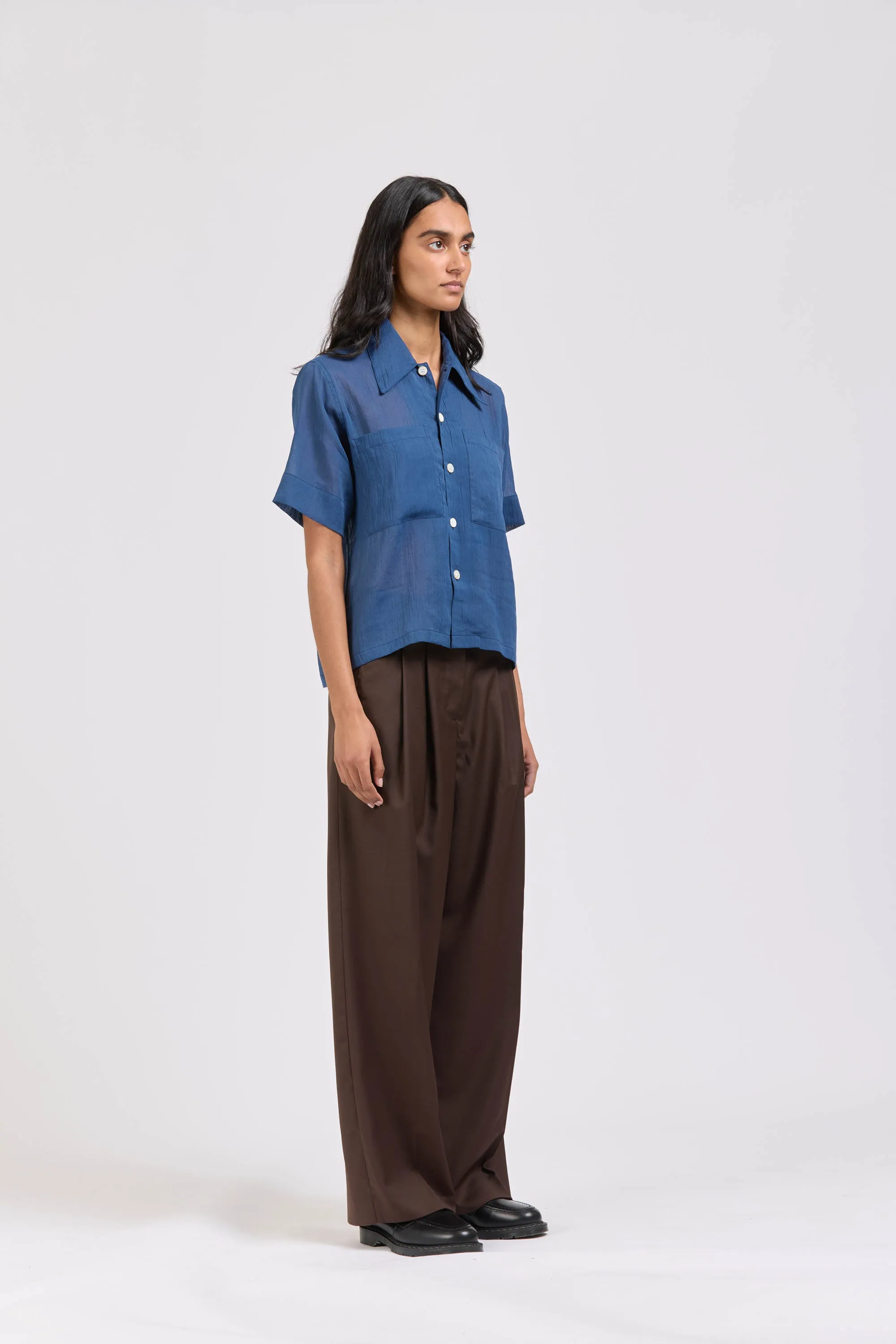 Sheer Pocket Shirt, Teal sold by Handsom product image thumbnail 3