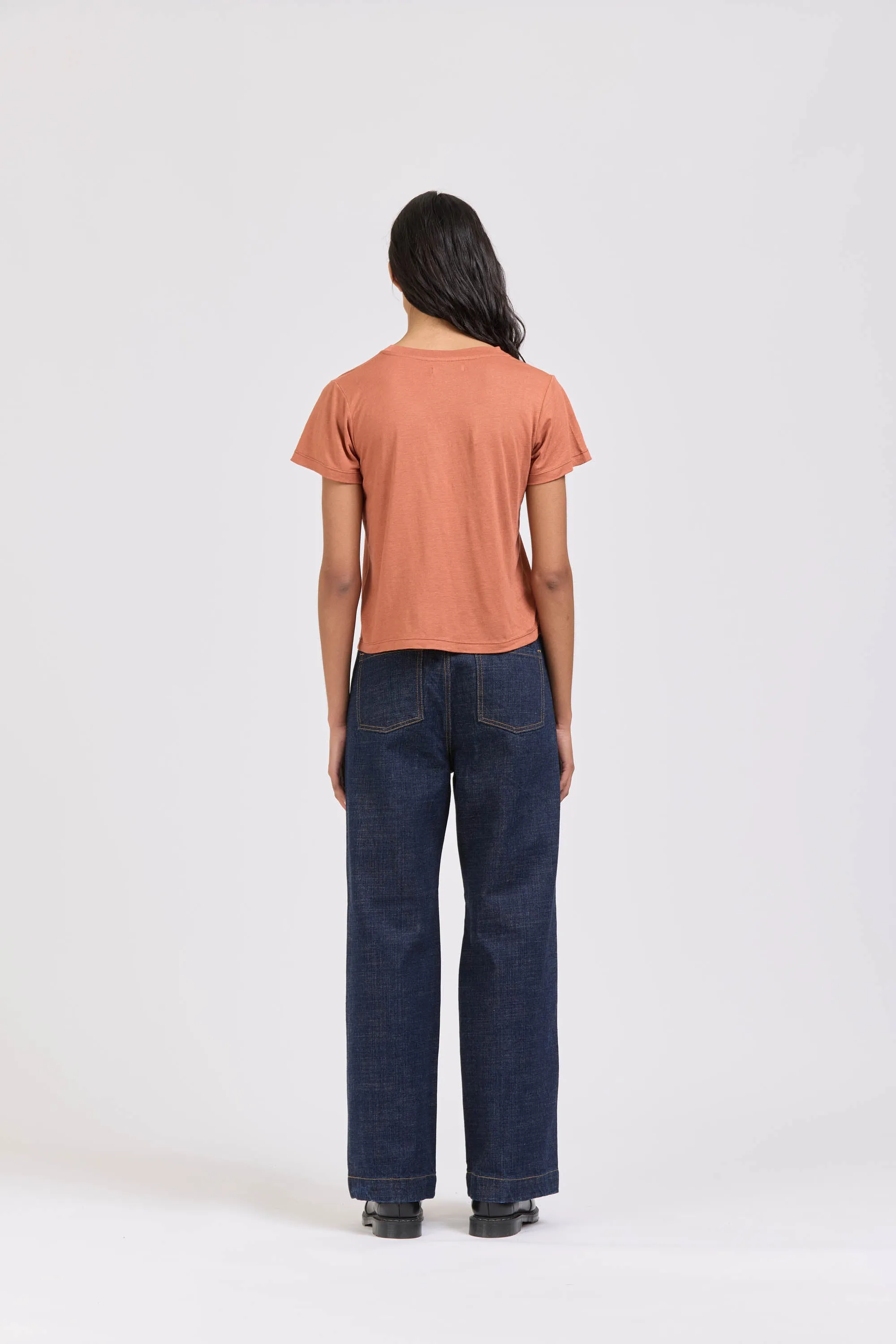 Pop Tee, Linen Jersey, Brick sold by Handsom product image thumbnail 4