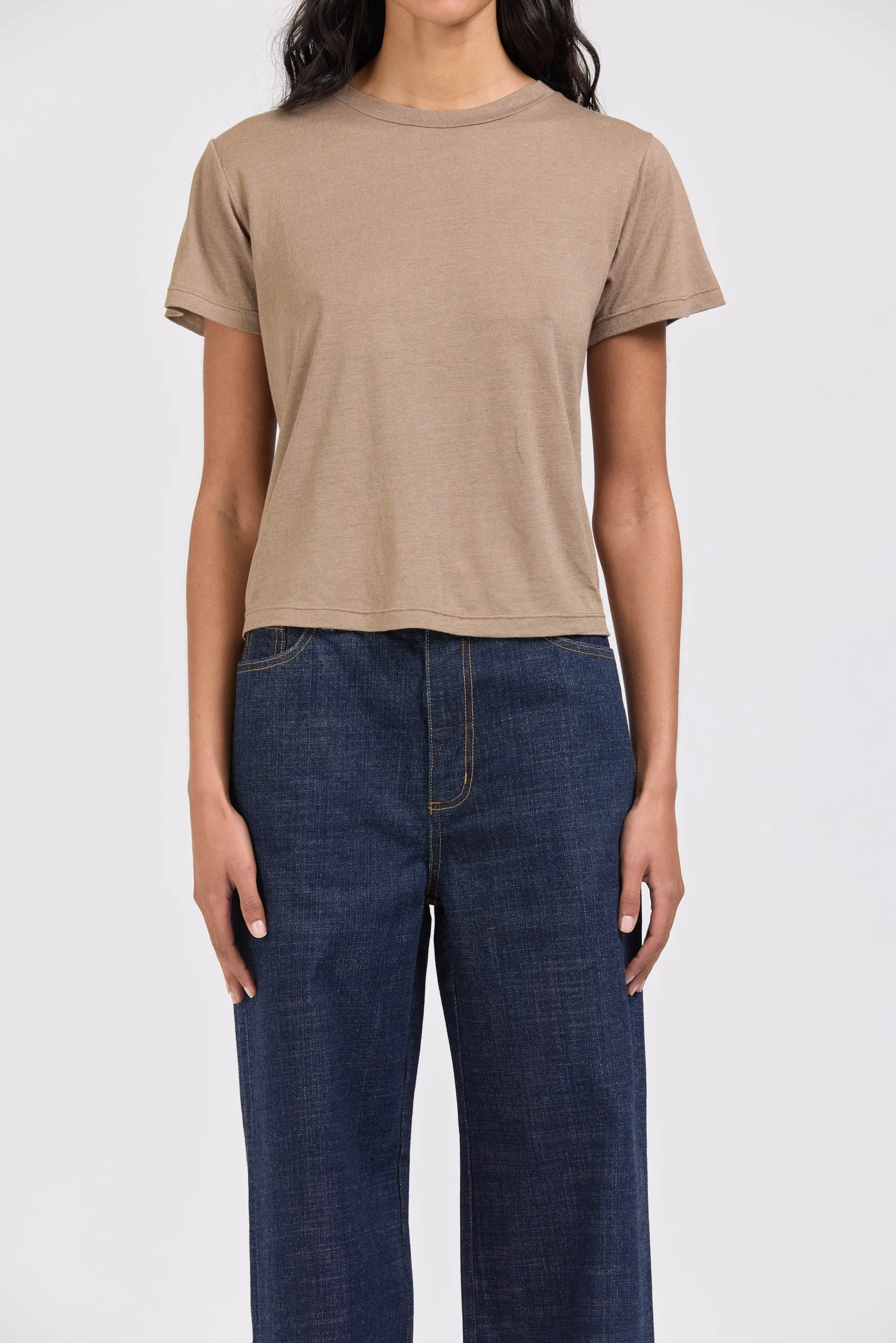 Pop Tee, Linen Jersey, Mushroom sold by Handsom product image thumbnail 2