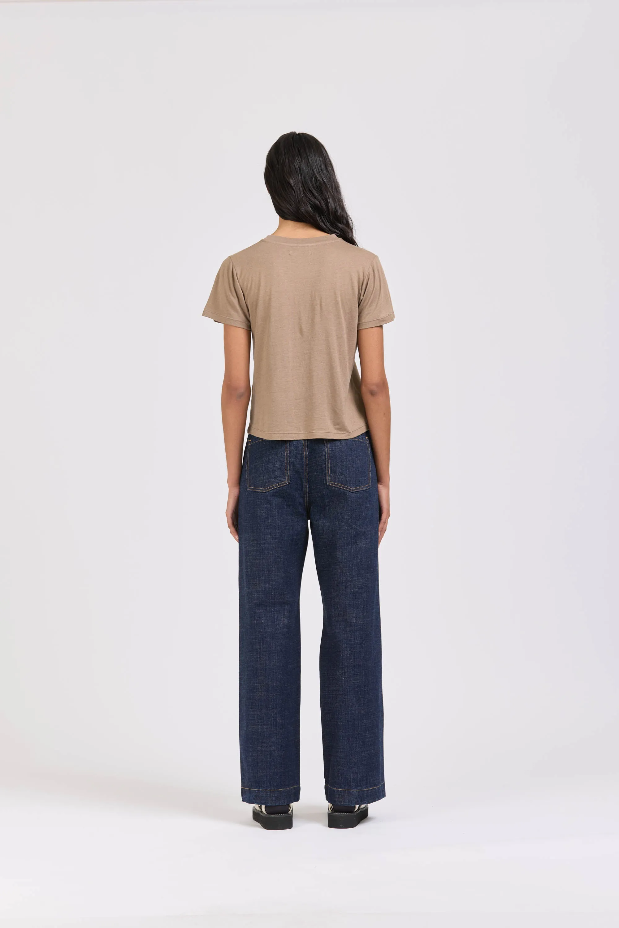 Pop Tee, Linen Jersey, Mushroom sold by Handsom product image thumbnail 4