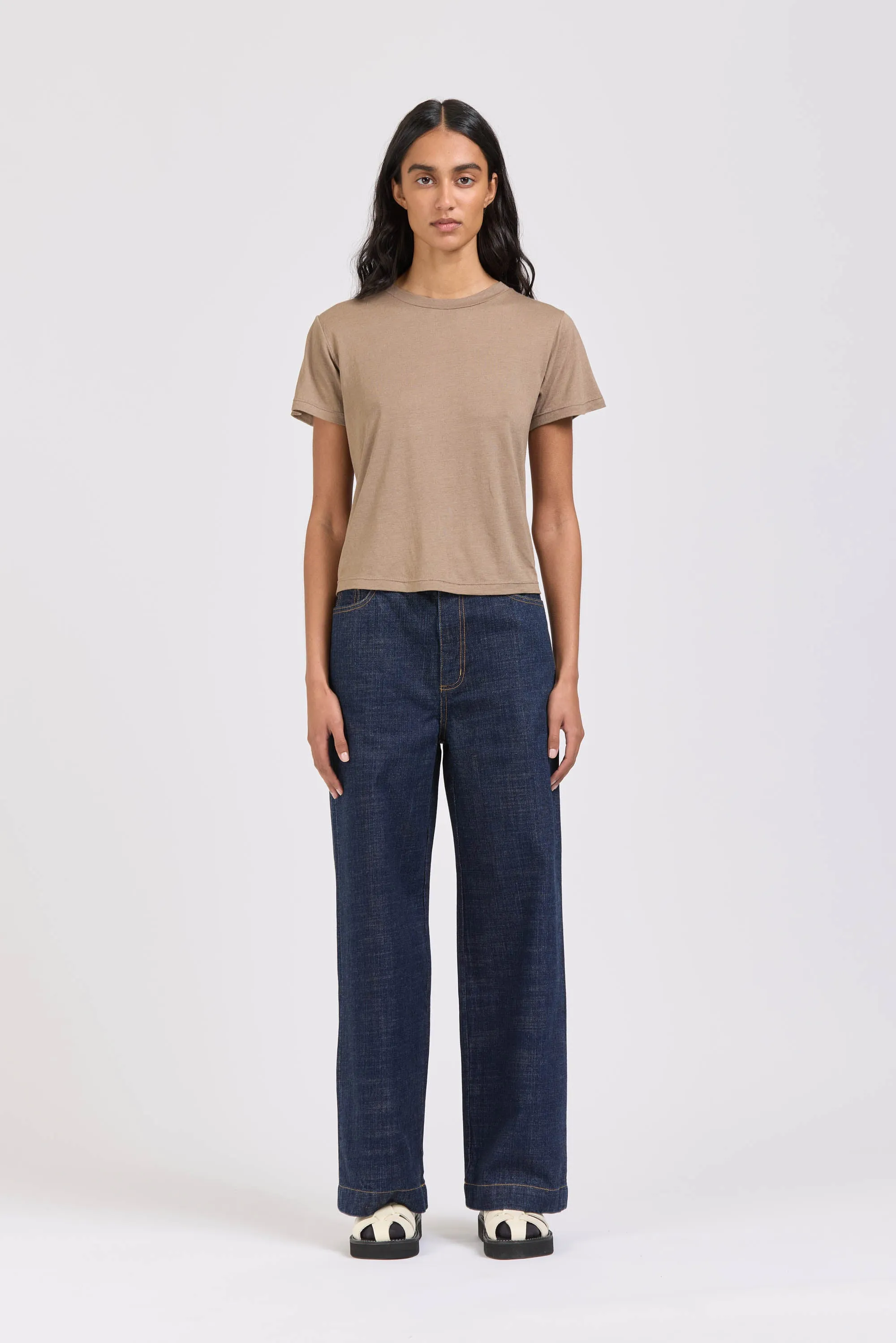 Pop Tee, Linen Jersey, Mushroom sold by Handsom