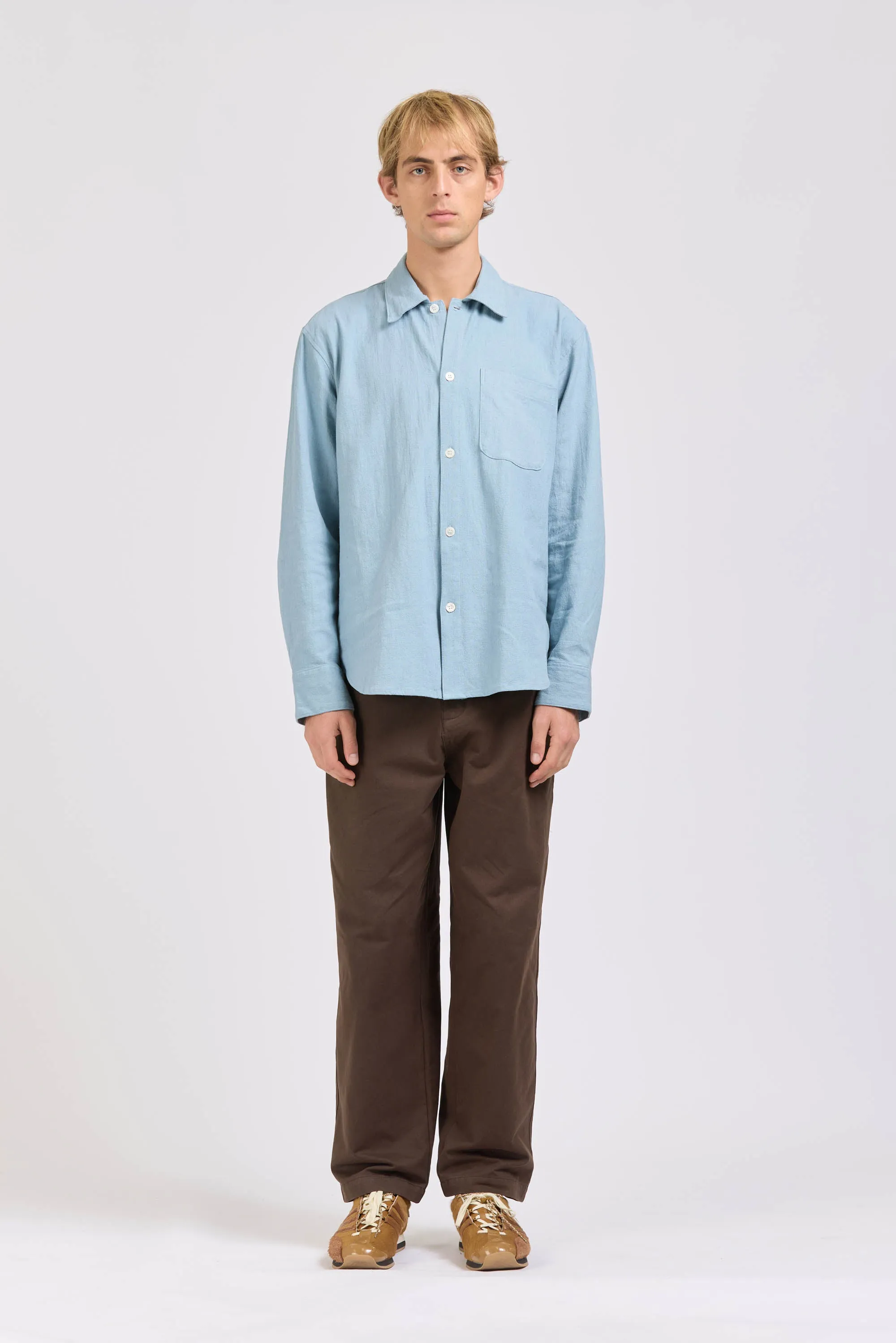 Curve Shirt, Hachiko, Dusty Blue sold by Handsom