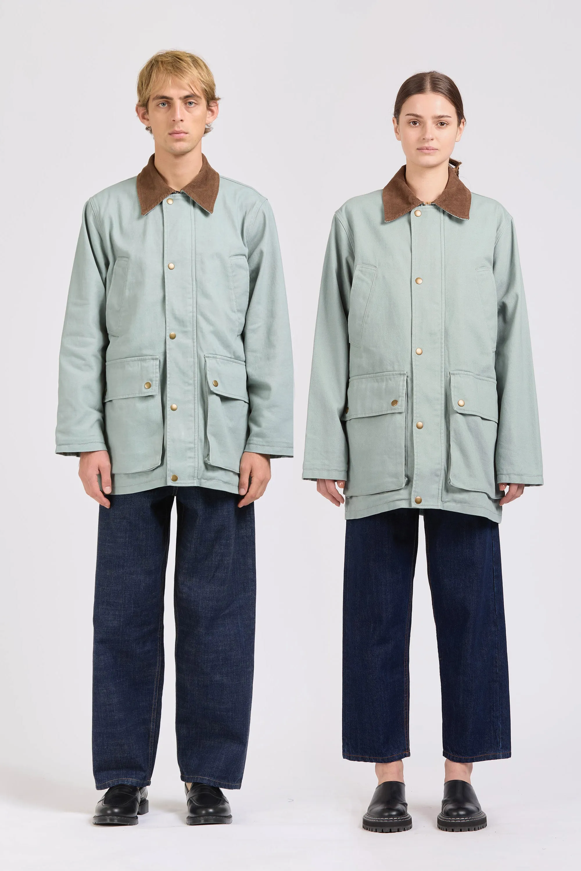 Poacher's Jacket, Heavy Twill, Dusty Blue sold by Handsom