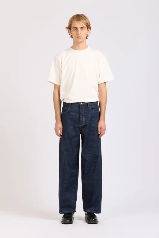 Men's Wide Leg Selvedge Jean, Indigo sold by Handsom