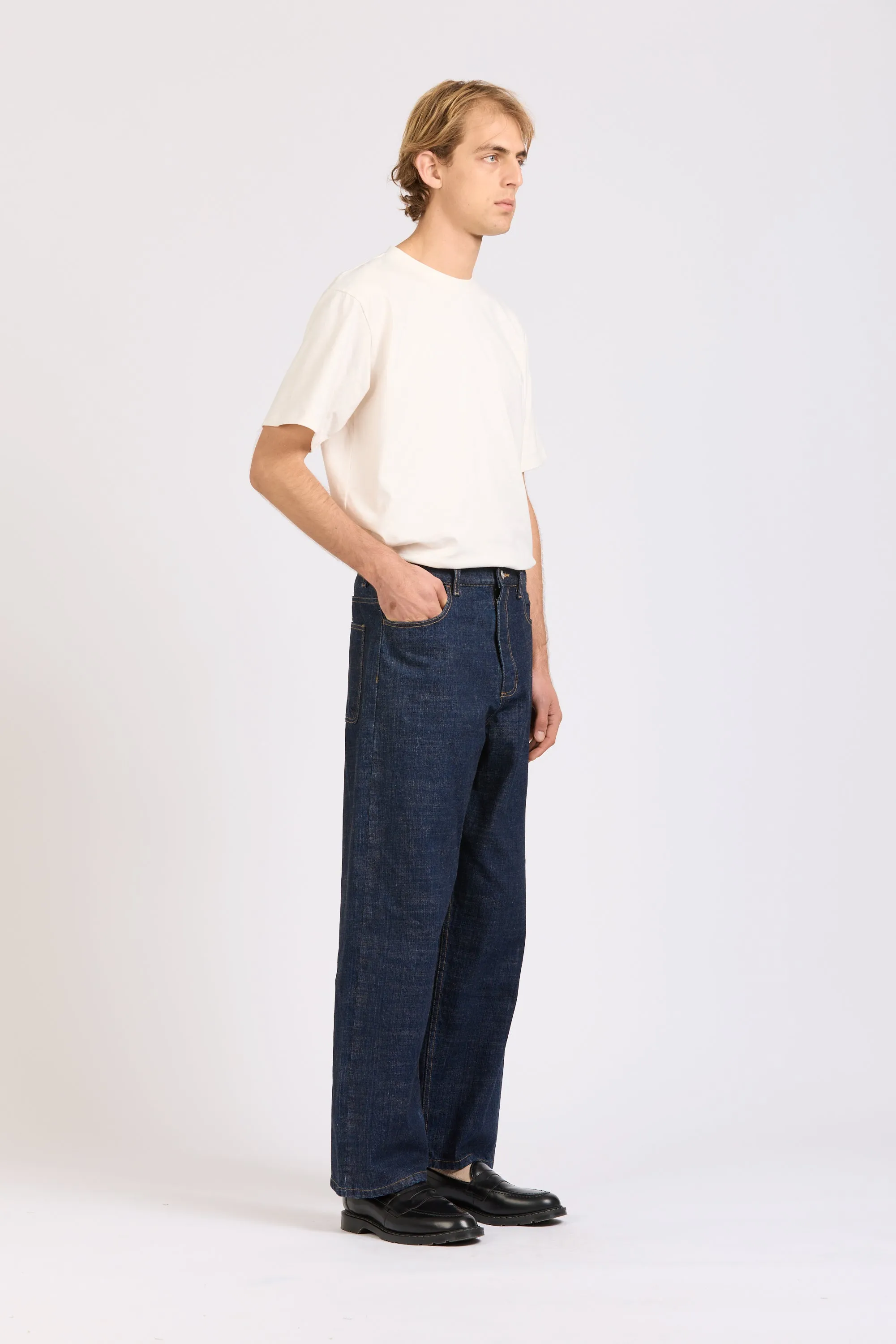 Men's Wide Leg Selvedge Jean, Indigo sold by Handsom product image thumbnail 2