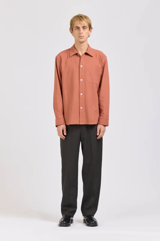 Curve Shirt, Hachiko, Brick sold by Handsom