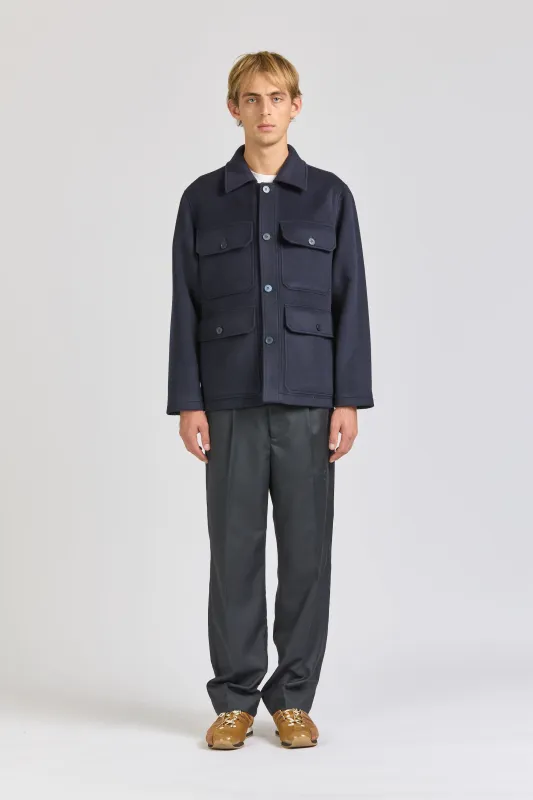Field Jacket, Navy Wool sold by Handsom