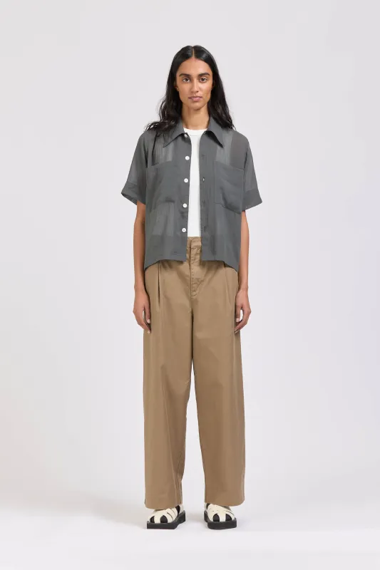 Sheer Pocket Shirt, Charcoal sold by Handsom