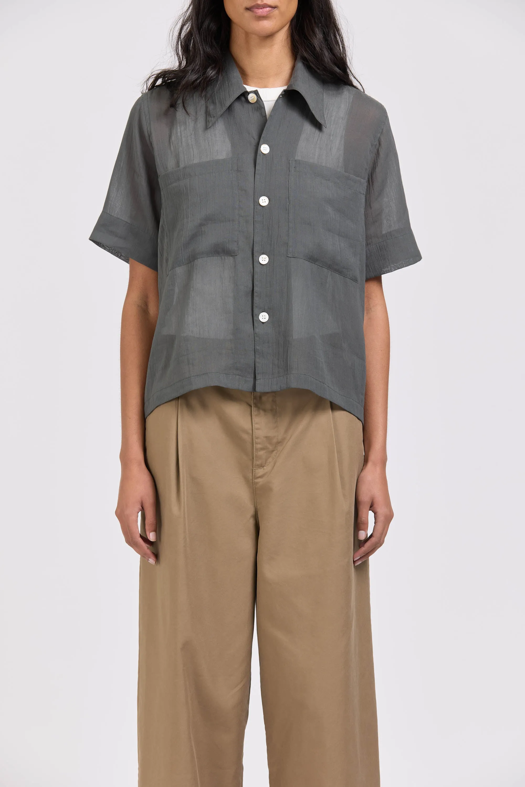 Sheer Pocket Shirt, Charcoal sold by Handsom product image thumbnail 2